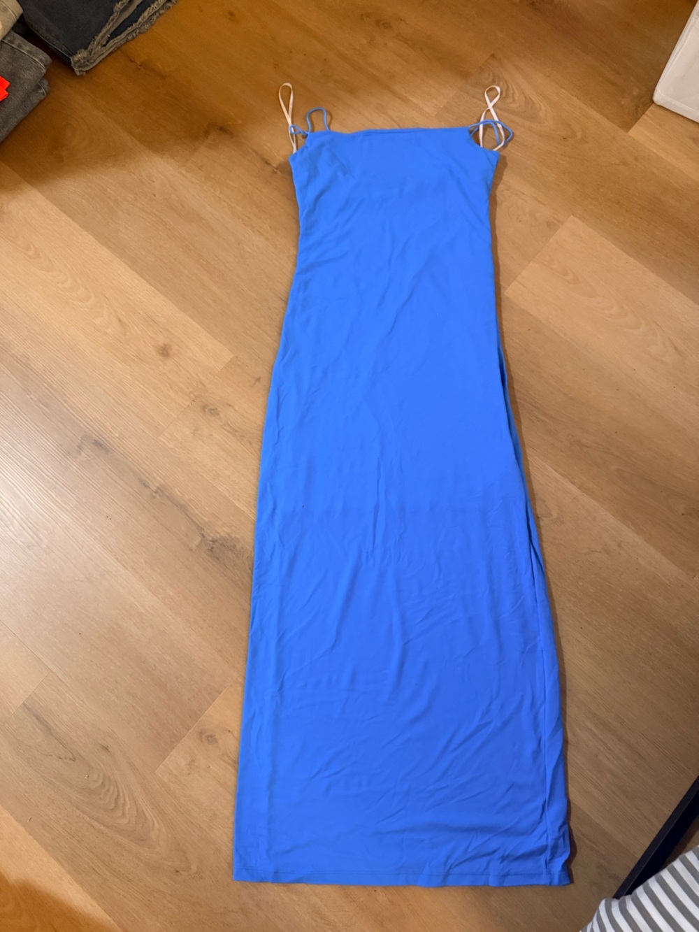 Women’s Blue Spaghetti-Strap Maxi Dress